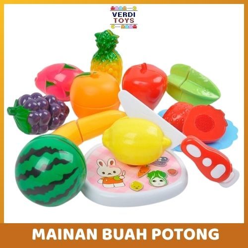 [COD]Mainan Buah Potong Cut Fruit Set Pisau Plastik Keren Lengkap Lucu Unik