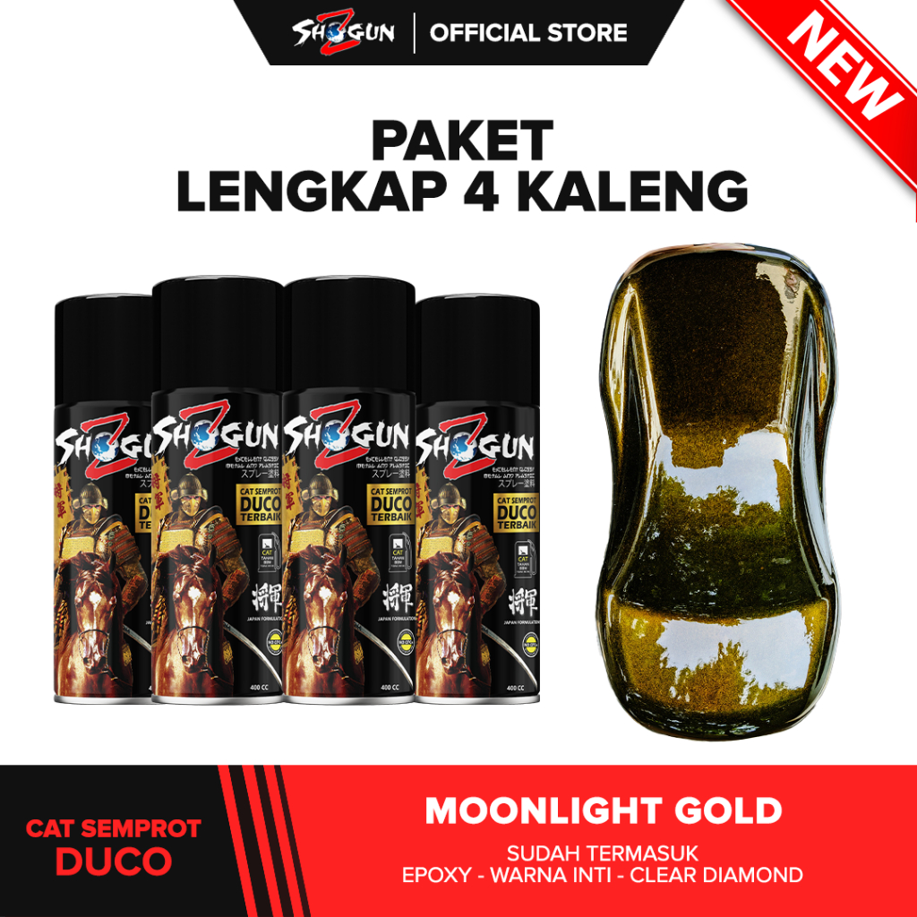 Shogun Z Paint Paket LENGKAP Cat Semprot Motor Moonlight Gold (7163,833,702,8541)