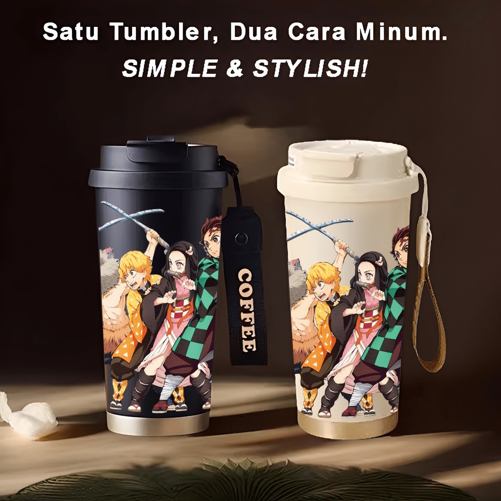 Tumbler Demon Slayer Team 500ml Stainless Steel 316 Aesthetic Botol Minum Anime Koleksi Anak