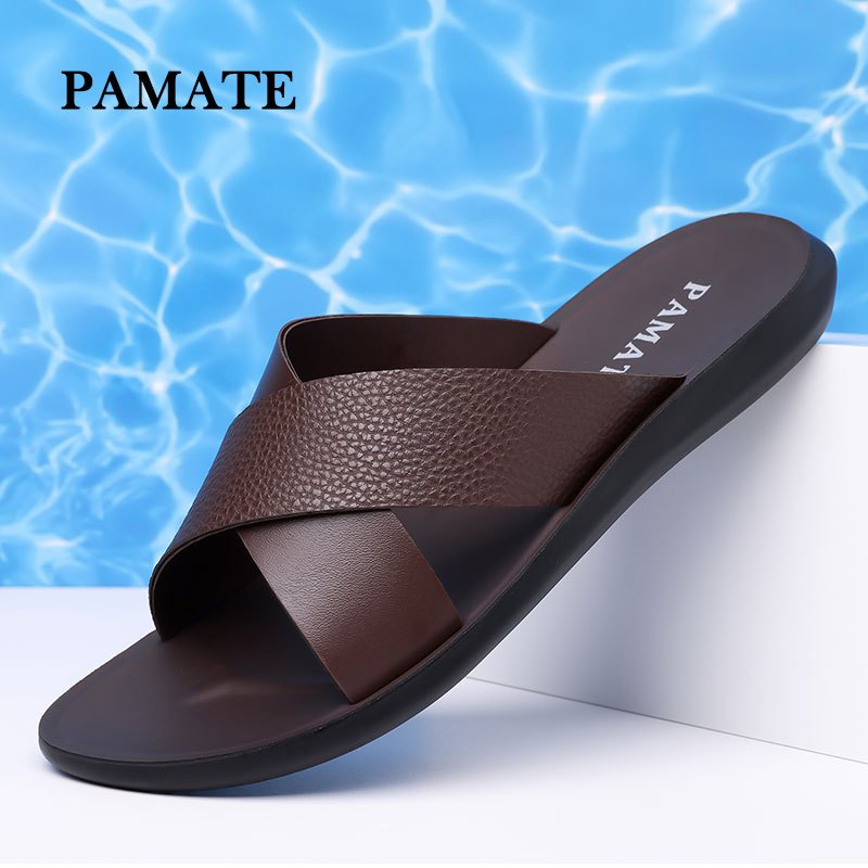 PAMATE 100% Original Sandal Kulit Pria/Wanita - Slop Casual Model Terbaru fashion rumah outdoor