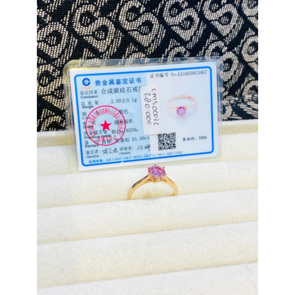 CINCIN PERAK 925 CINCIN FASHION WANITA BATU MOISSANITE IMPOR CHINA