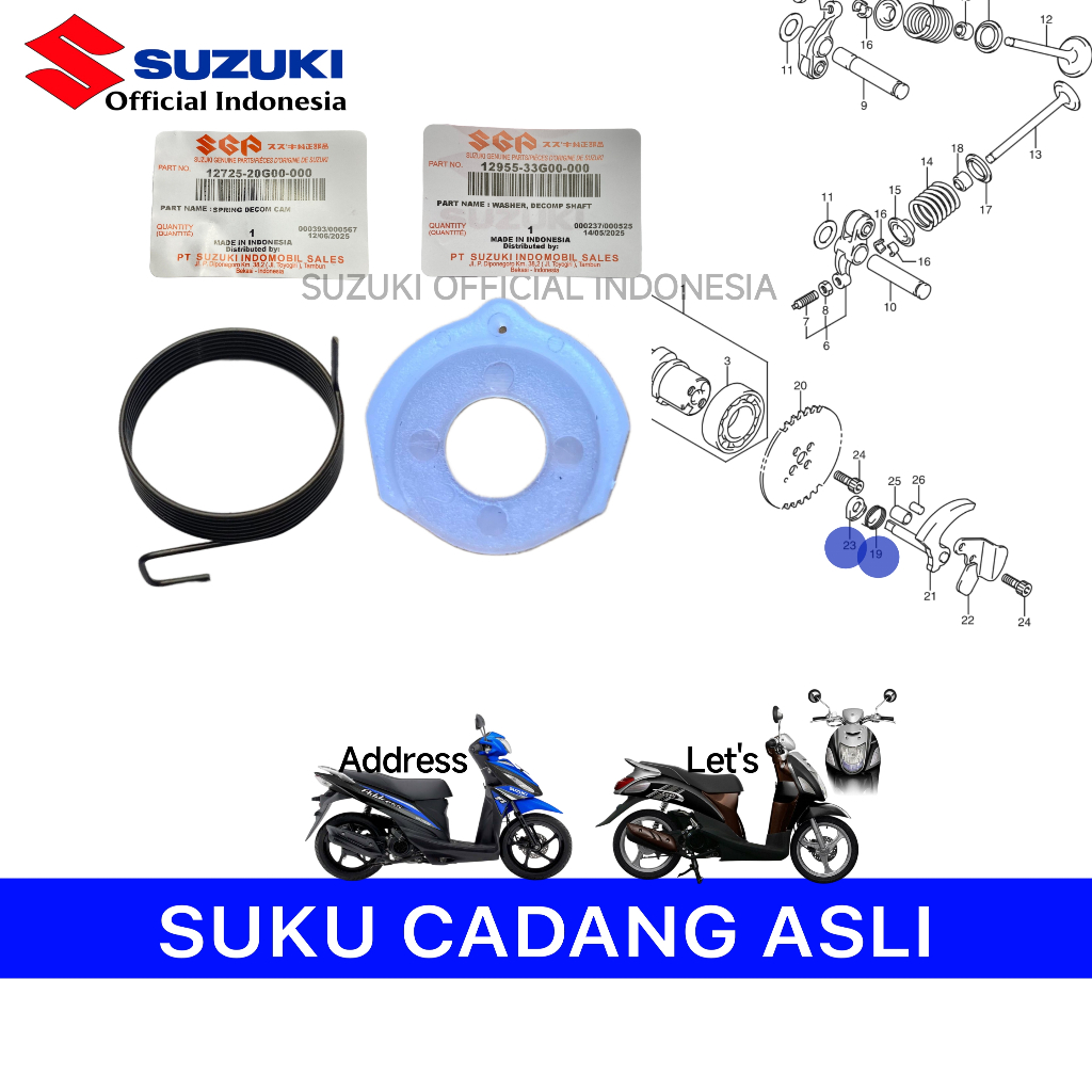 Spring + Ring Decomp NEX / LET’S / ADDRESS – Ori SGP – 12725-20G00 / 12955-33G00