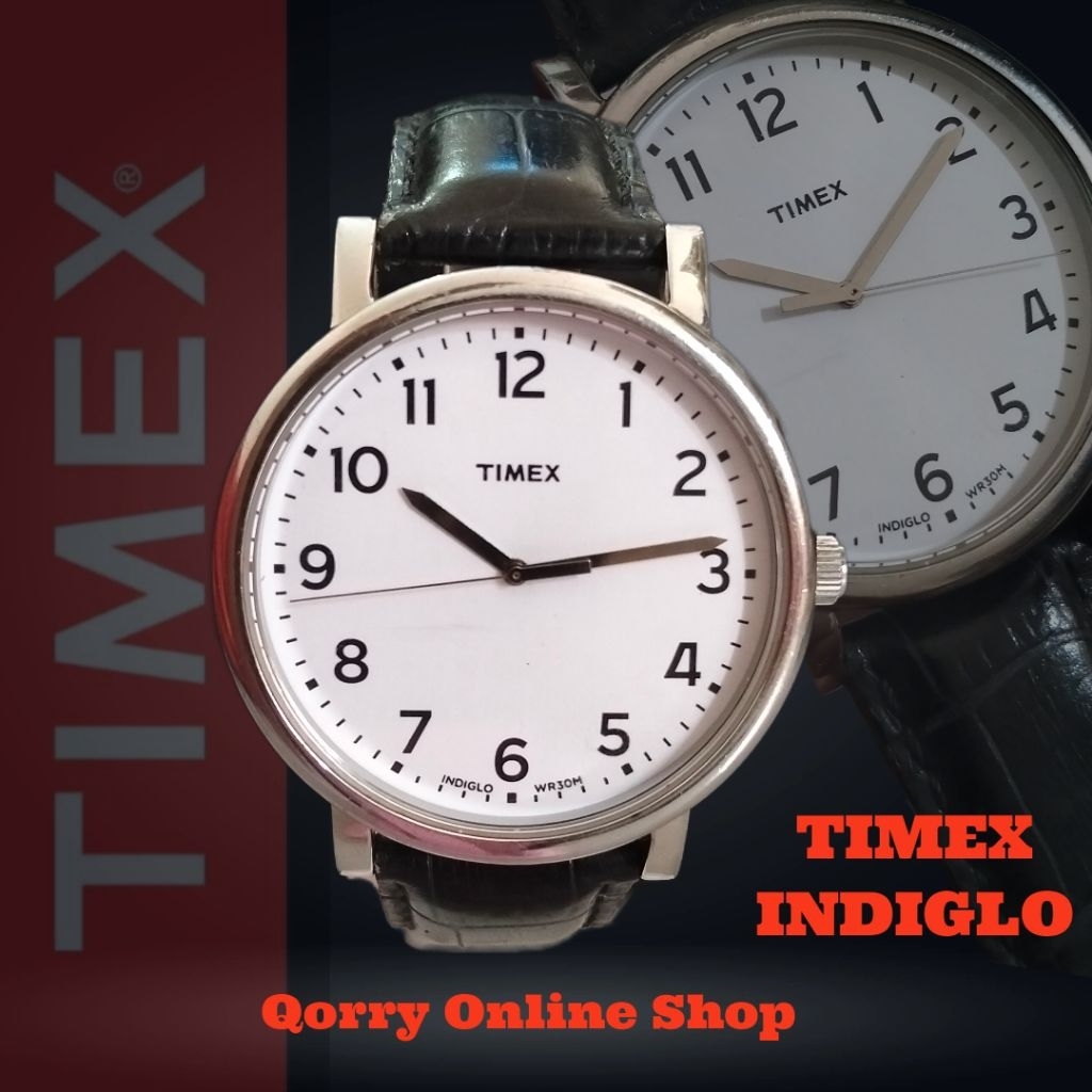 Jam Tangan Pria Timex Indiglo white dial Original // Preloved Watches