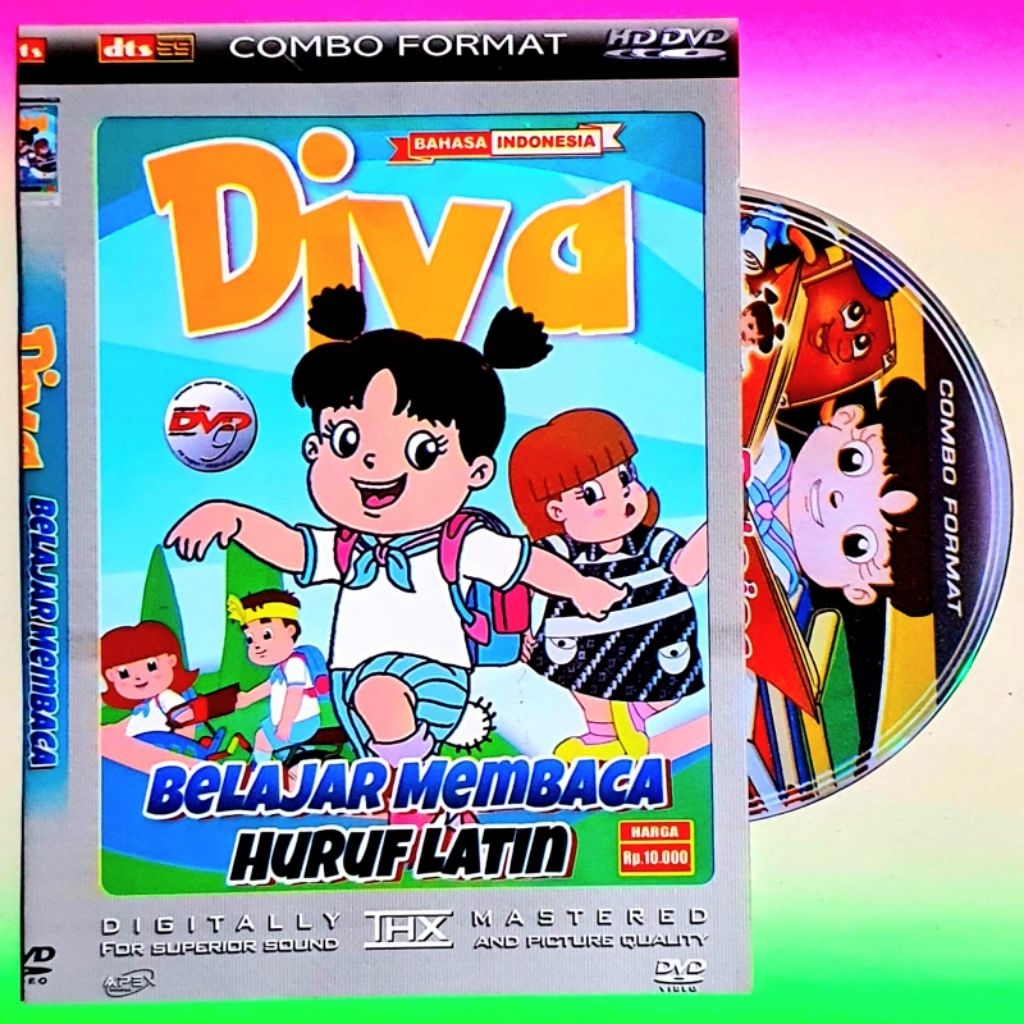 KASET DVD EDUKASI ANAK ANAK BELAJAR MEMBACA HURUF LATIN BERSAMA DIVA