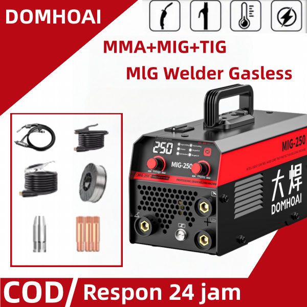 DOMHOAI 3IN1 Mesin Las Inverter Portabel Efisien mesin las MIG las listrik mesin las inverter las li