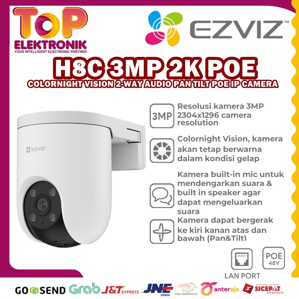 H8c Poe Ezviz Poe Camera EZVIZ H8C 3MP 2K POE COLORNIGHT VISION 2-WAY AUDIO PAN