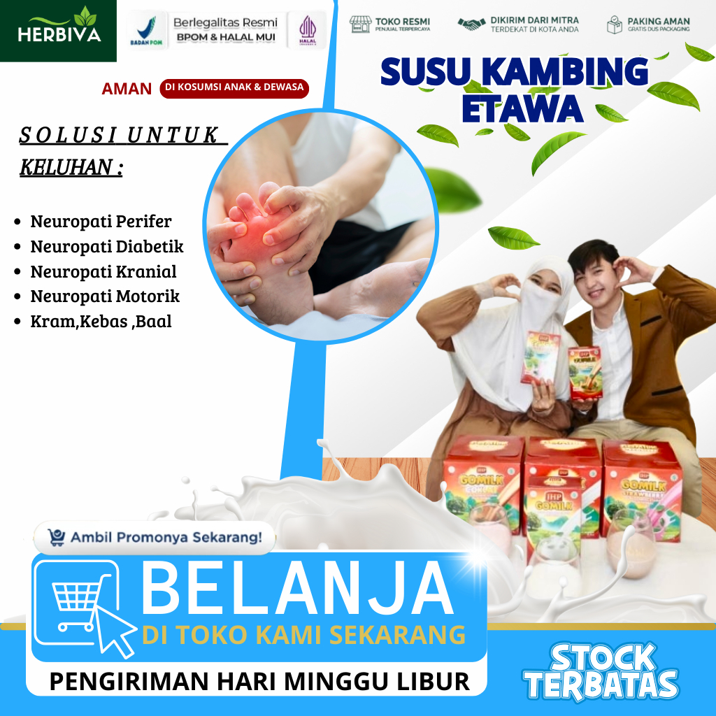 Gomilk Sachet 25Gr - Suplemen Herbal Obat Neuropati, Neuropati Perifer, Neuropati Diabetik, Neuropat