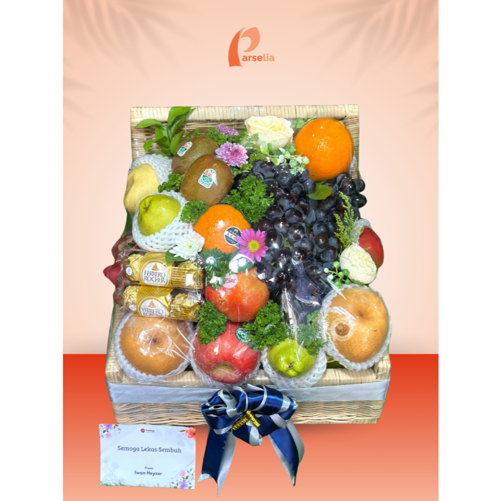 Parcel Buah / Hampers Parcel Buah Paket Lengkap + Chocolate Premium | Joyful Treats Box