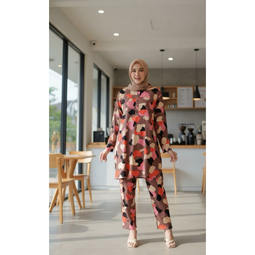 Senyum Pajama Aruna Set Setelan Baju Tidur Wanita Piyama Dewasa Pakaian Tidur Piyama Set Piyama Wani