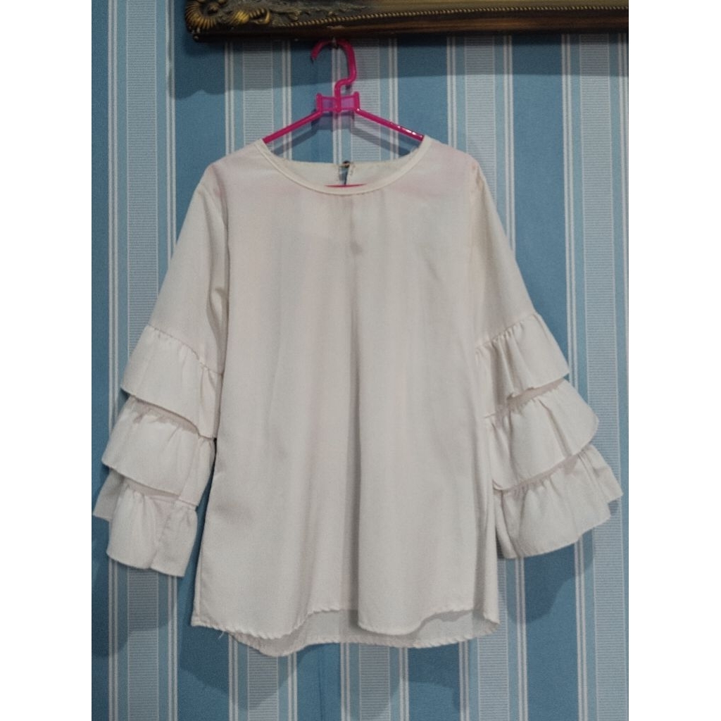 PL PRELOVE BLOUSE REMPEL PUTIH BLOUSE LUCU