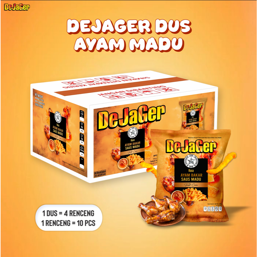 Dejager Twistcorn rasa Ayam Bakar Saus Madu 1 Dus isi 40 pcs