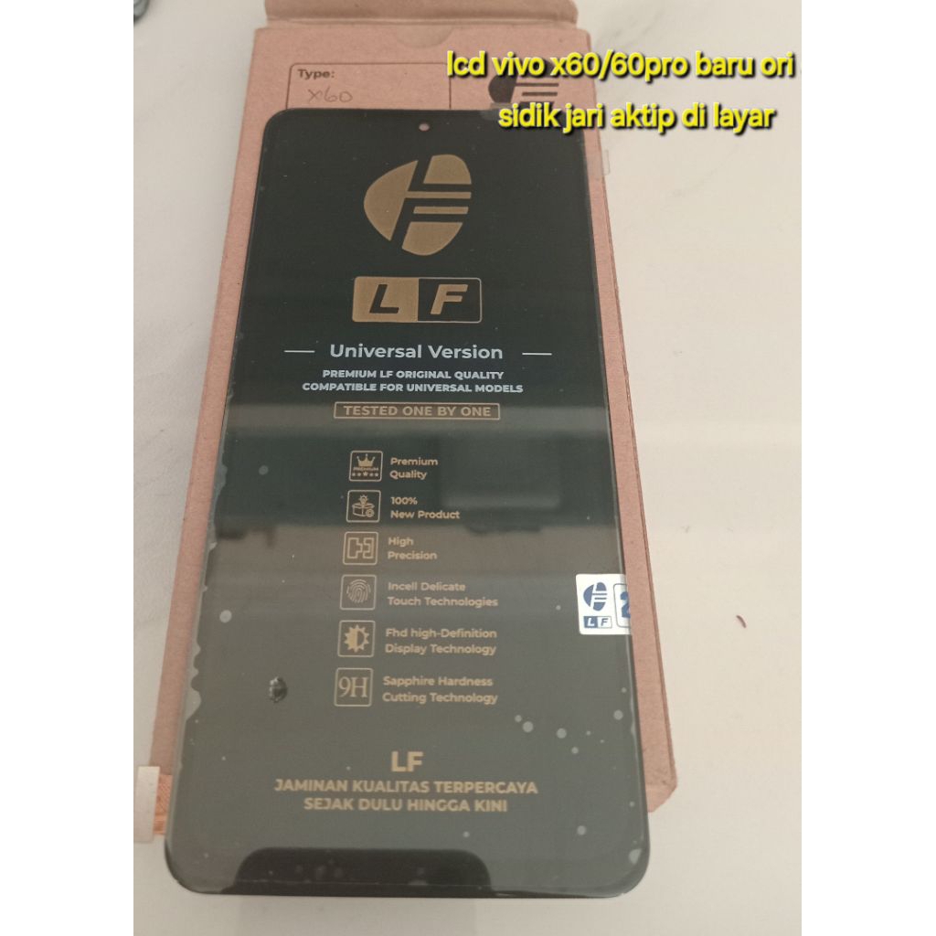 lcd vivo x60/60pro ori oled sidik jari aktip di layar