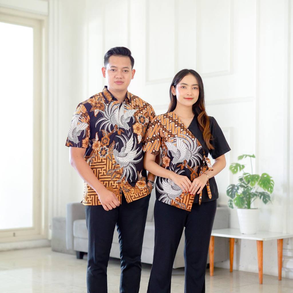 Benang Raja Batik Couple Pria Wanita Tulis Primis Lapis Furing Ketumbar Semarangan