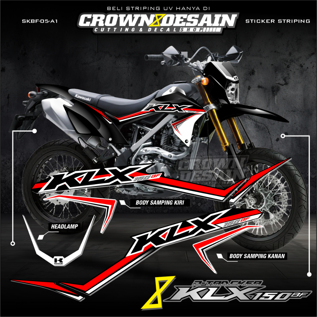 DECAL STIKER KLX 150 BF EXTREME - STIKER DECAL KAWASAKI KLX BF Tahun 2015-2025 PREMIUM- Striping Sti