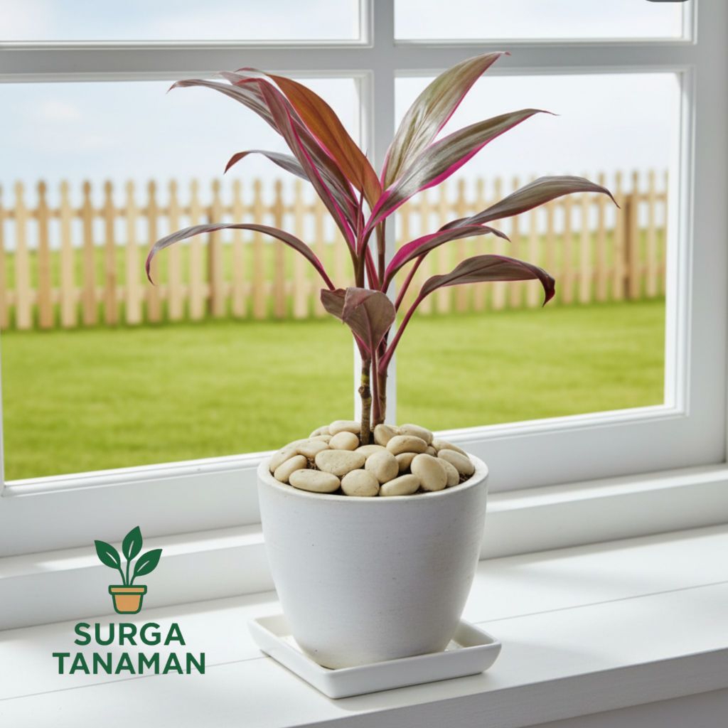 Tanaman hias indoor andong merah mini / hanjuang merah mini - tanaman andong merah / hanjuang merah 