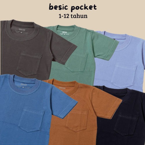 kaos anak / kaos polos pocket kaos kantong anak-anak kaos anak polos murah pe pocket tee anak-anak k