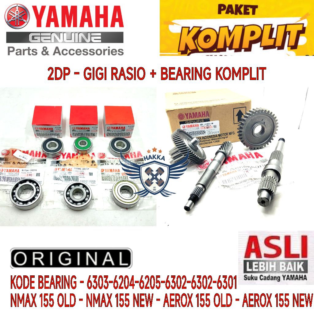 2DP ORIGINAL GIGI RASIO + BEARING KOMPLIT GEARBOX YAMAHA NMAX OLD, GIGI RASIO YAMAHA NMAX NEW, GIGI 