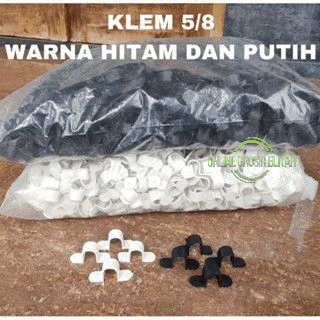 GROSIR Klem Penjepit Pipa 5/8 Warna Hitam Abu dan Putih