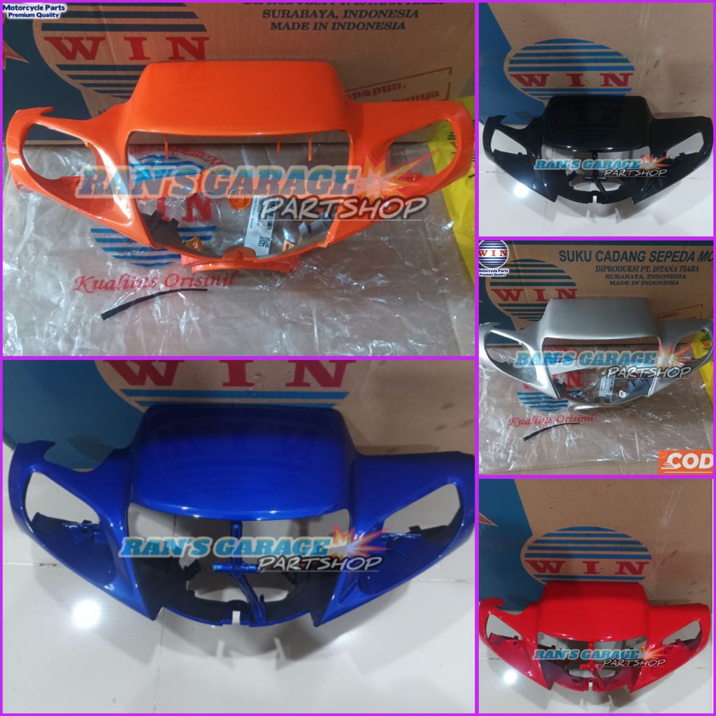 WIN BATOK DEPAN TOTOK LAMPU YAMAHA VEGA LAMA OLD FIZR F1ZR WARNA HITAM BIRU MERAH ORANGE OREN SILVER
