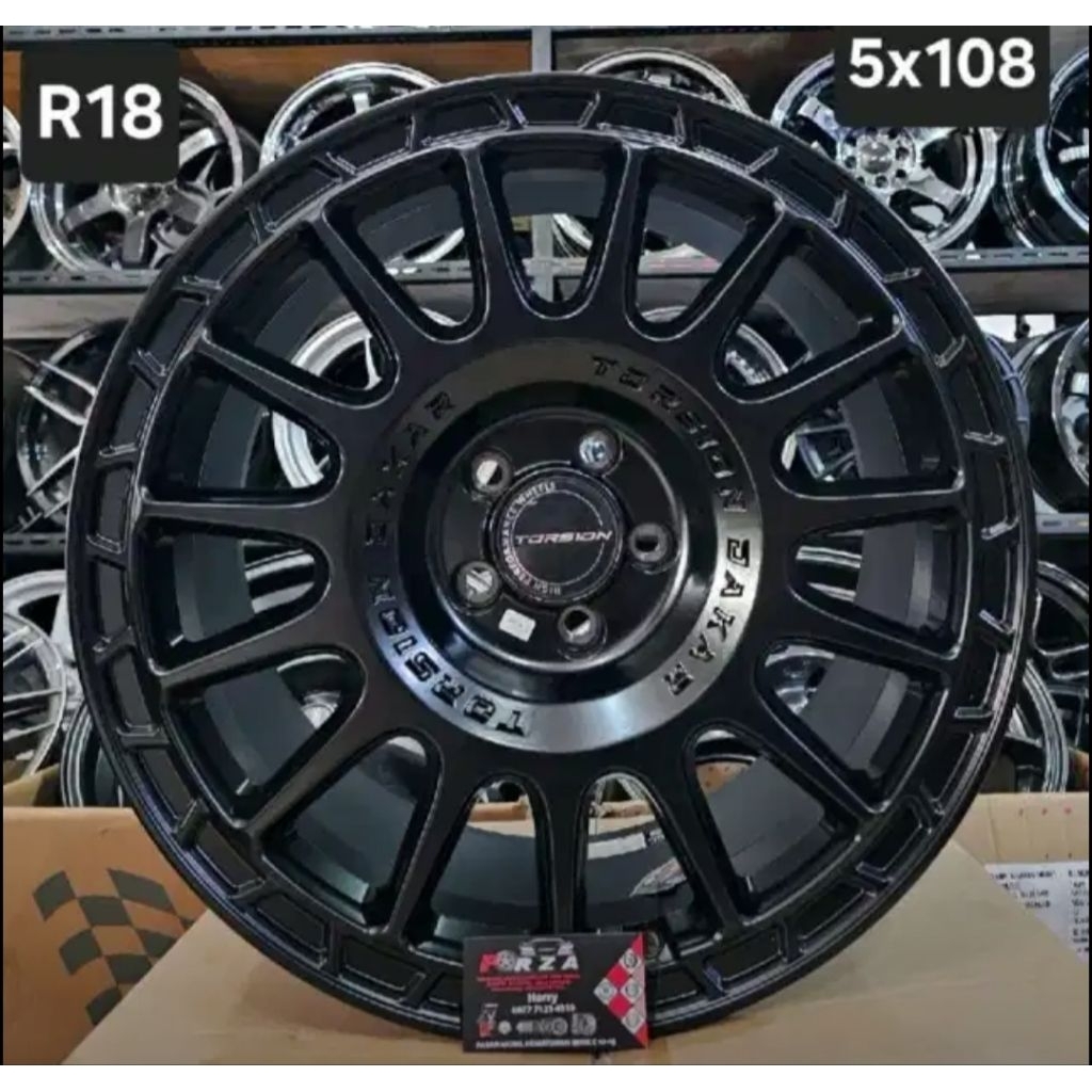 Velg Torsion Dakar R18 PCD5x108 Matte Black. Lebar 9 ET 32. (All Chery, Peugeot, Ford Focus, Volvo, 