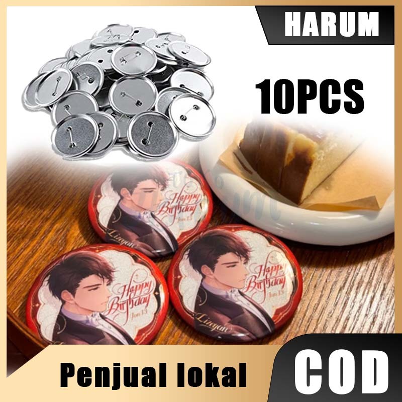 10pcs Pin Button 44mm 32mm Pin Peniti Custom DIY Pin Bros Aesthetic Pin Button Plus Aluminium untuk 