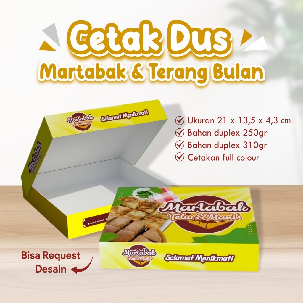 Packaging Makanan Custom - Box Makanan Martabak Terang Bulan Laminasi Grosir