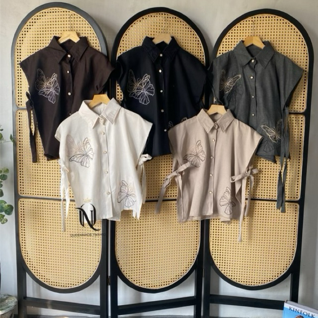 VALENSA MARIPOSA MARNA JEMIMA ATASAN WANITA VEST ROMPI KATUN LINEN SALUR BORDIR BUNGA