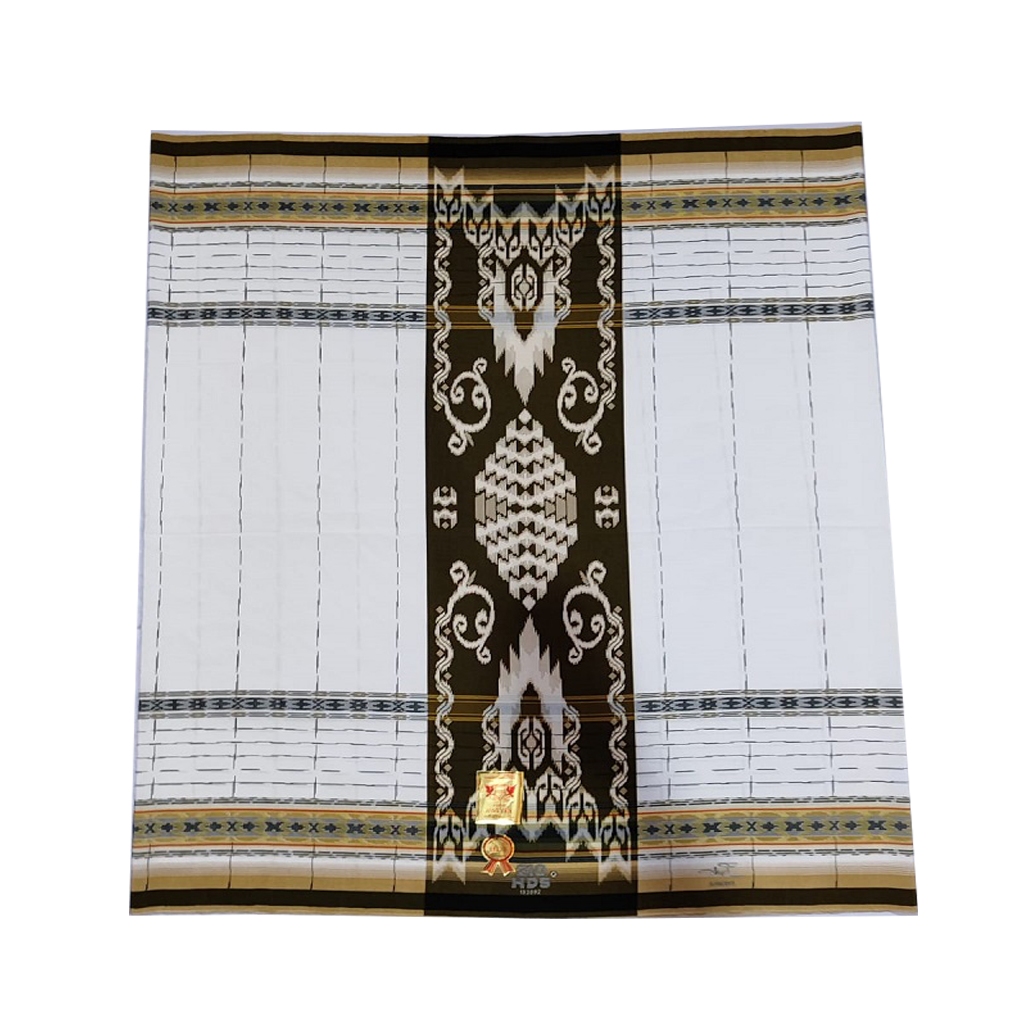 sarung hds putih salur original//sarung putih salur tumpal warna