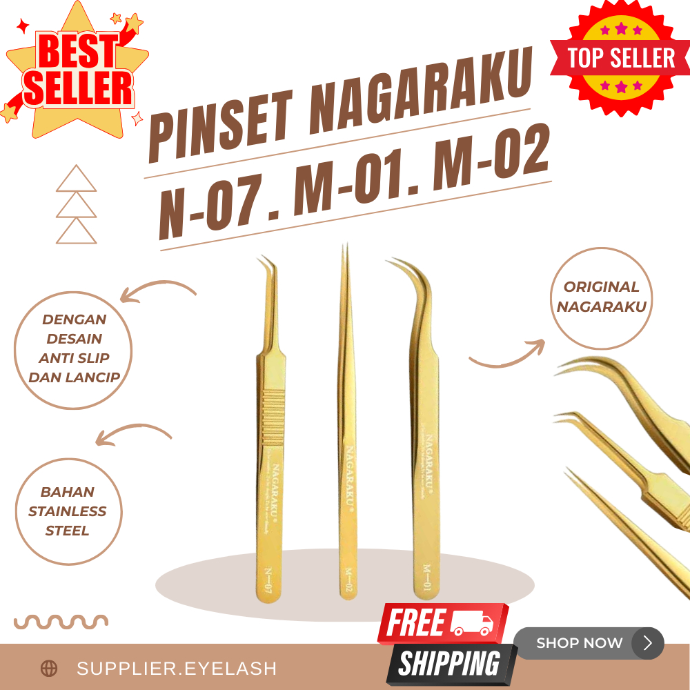 PINSET ORIGINAL EYELASH / NAGARAKU ORIGINAL PINSET EYELASH EXTENSION PINSET BULUMATA SAMBUNG /