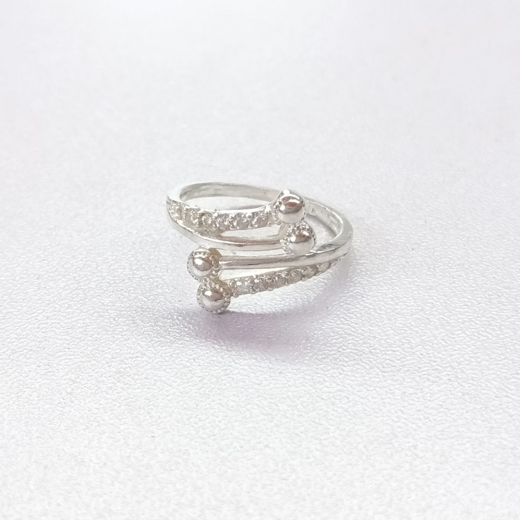 Cincin Wanita Perak Asli Silver 99/925 Lapis Emas Putih/Cincin Wanita Dewasa/Cincin Wanita Simpel