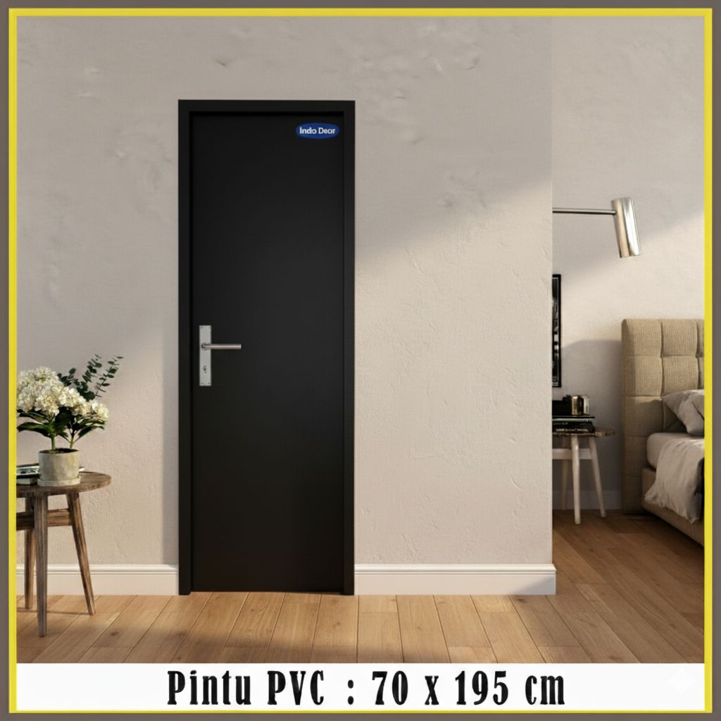 Pintu Kamar Mandi PVC Hitam Estetik