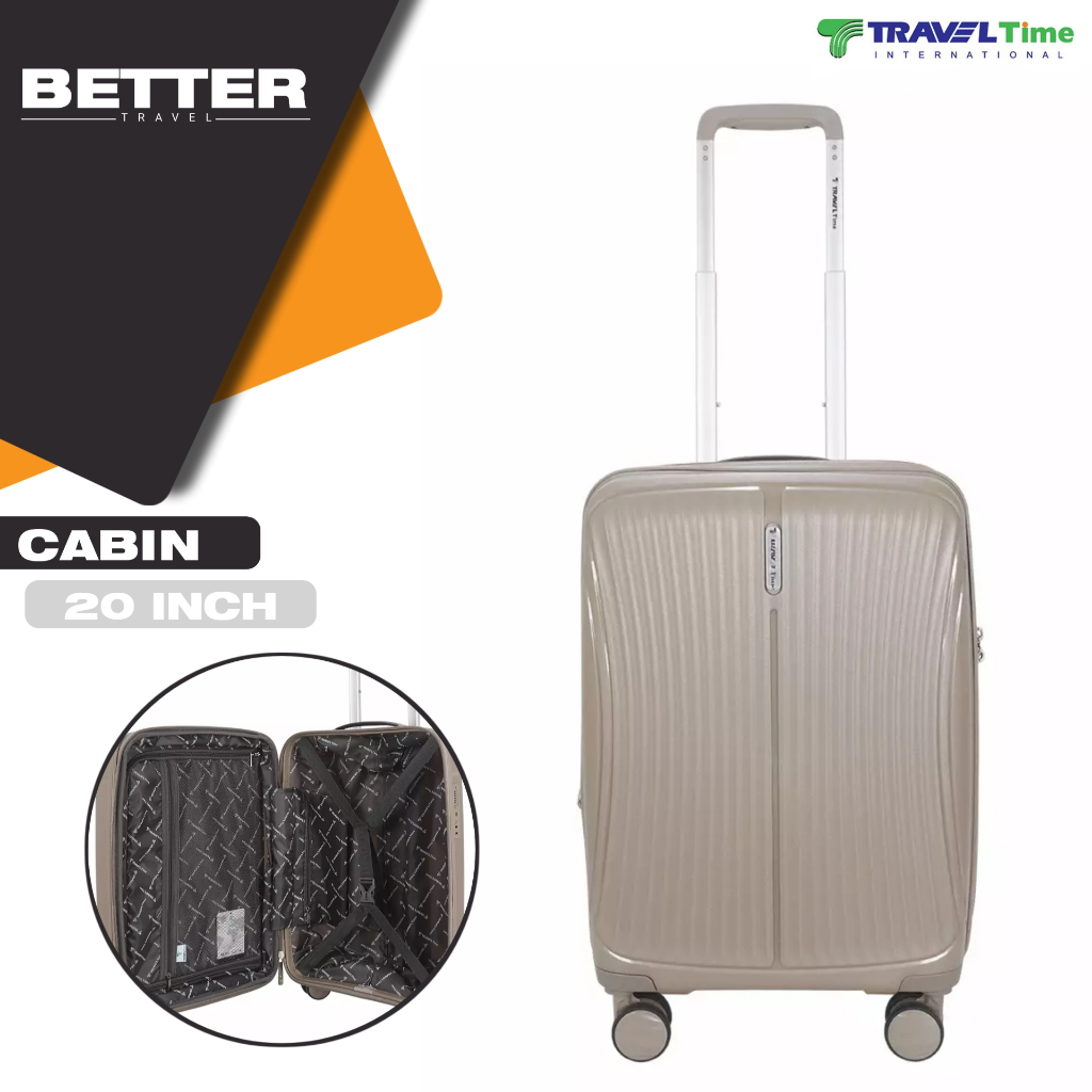 Koper kabin pesawat TRAVEL TIME 20 inch cabin small hardcase tsa expandable tsa lock