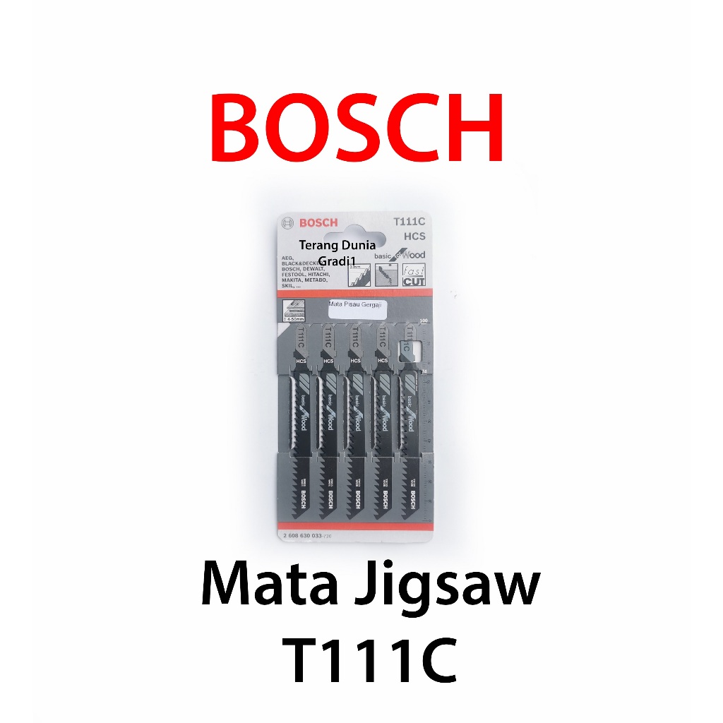 Bosch Basic Jigsaw Blade T111C Mata Jigsaw Mata Gergaji Jigsaw Mata Jigsaw Bosch T111C