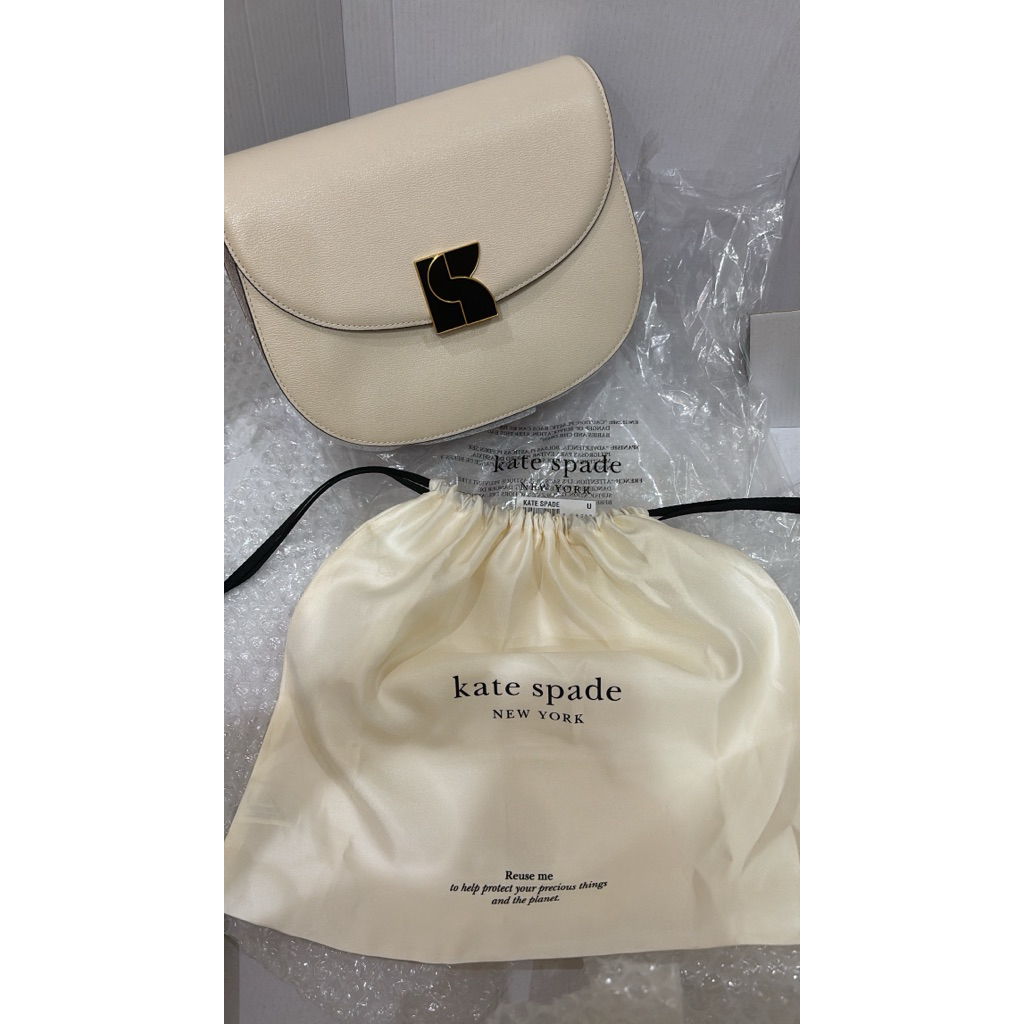 New Kate Spade Dakota Colorblocked Saddle Bag Milk Glass Multi