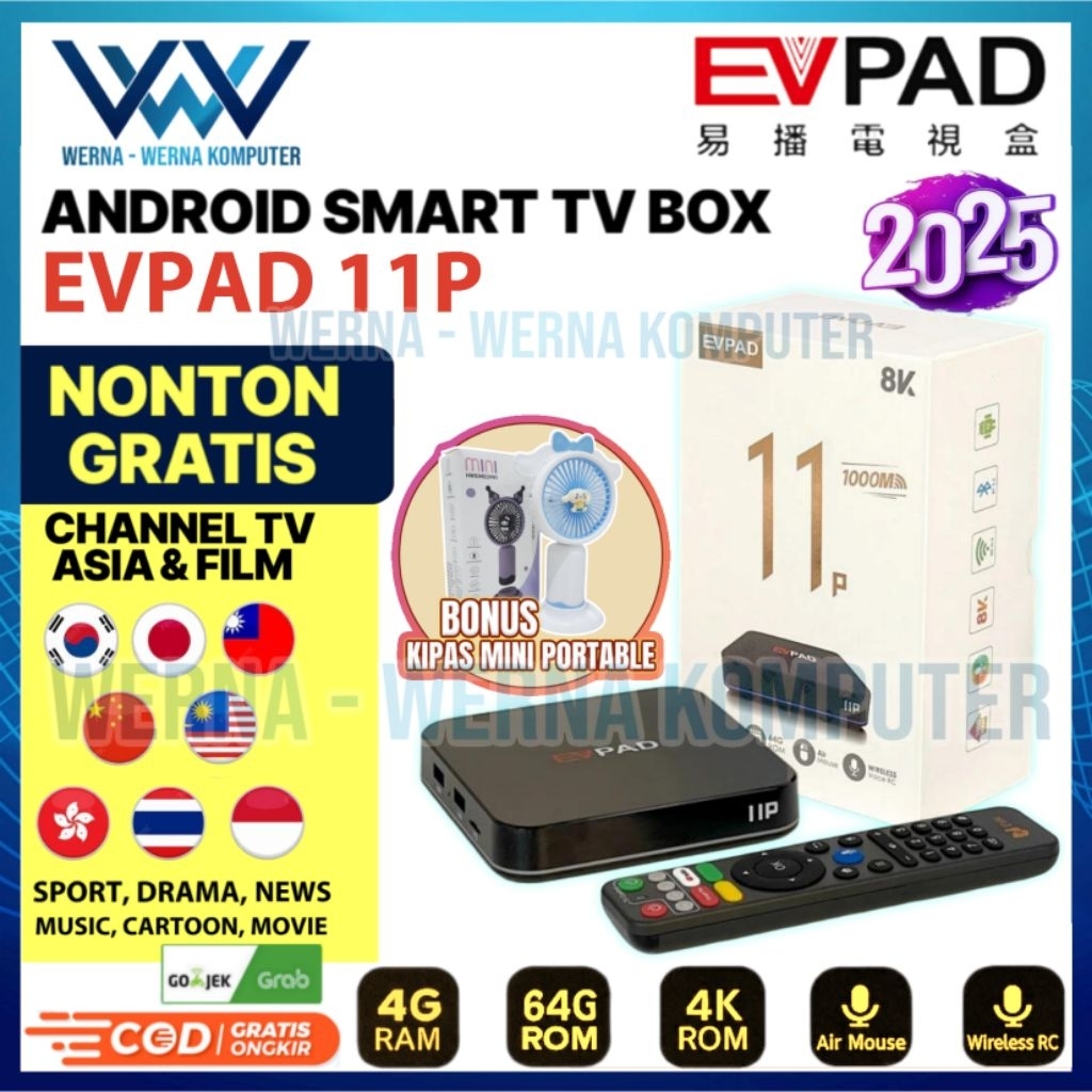 EVPAD 10S / 10P / 11S / 11P ANDROID smart TV Box nonton gratis channel TV mancanegara , Film , Olahr