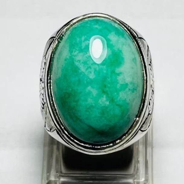 Batu akik giok Taiwan top jumbo cincin pria model tanam harga termurah kualitas original super elega