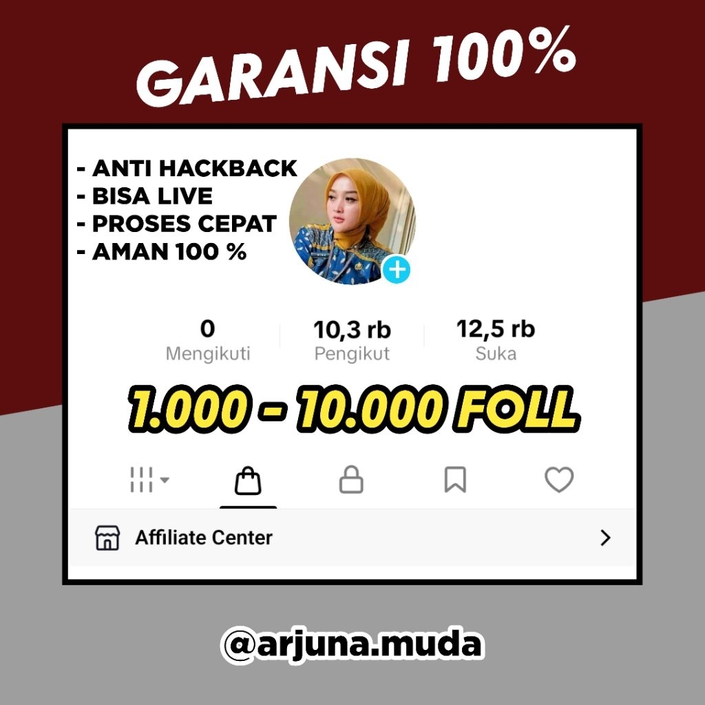 Akun Tiktok 600-10k followers indo Permanen organik hasil fyp Bisa Live Bergaransi