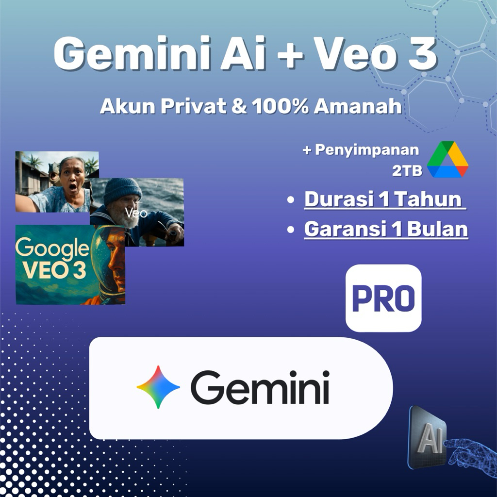 Lisensi Premium Gemini + Google Veo 3 (1 Tahun)