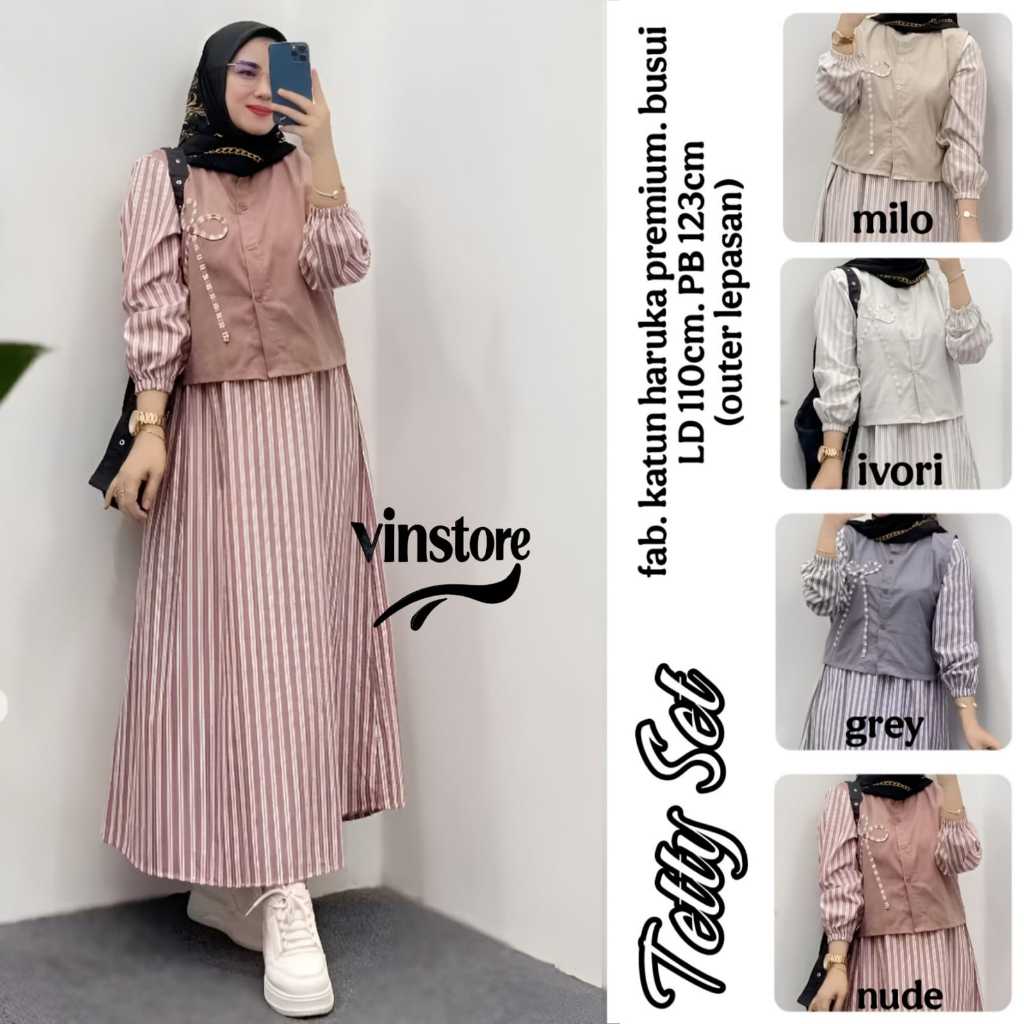 Setelan Casual Tetty One Set Katun Haruka Premium