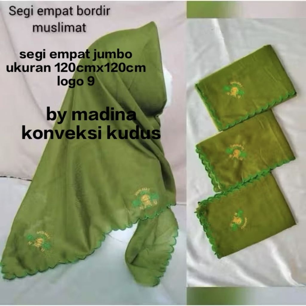 jilbab jumbo segi empat muslimat NU LOGO 9