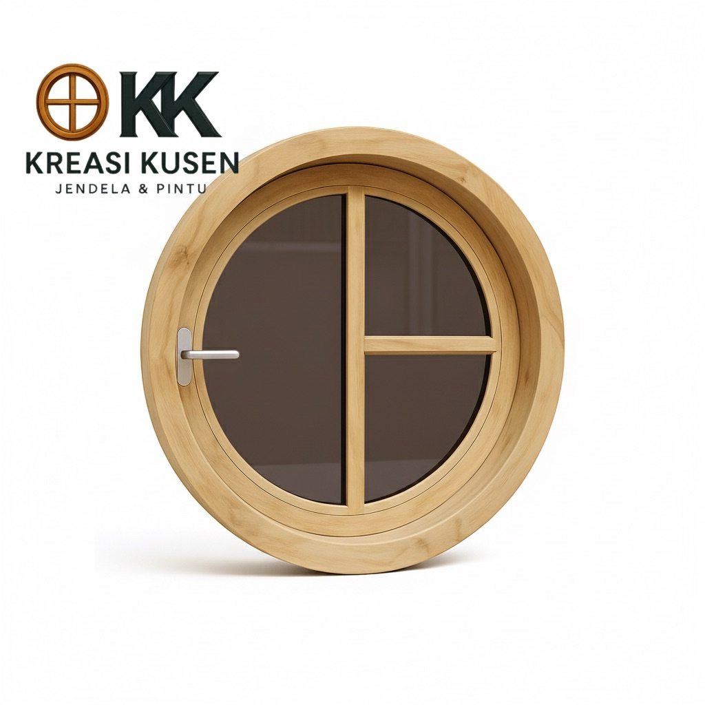 Jendela Bulat Aetestics • Kusen Jendela Bulat Bahan Kayu Jati