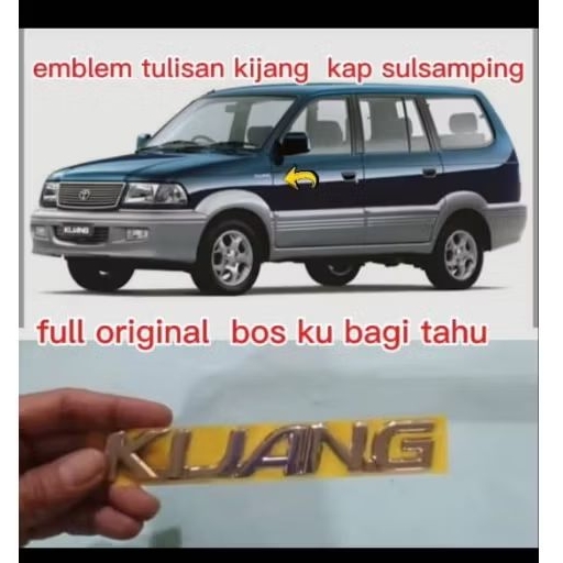emblem logo tulisan samping tempel kijang kapsul original