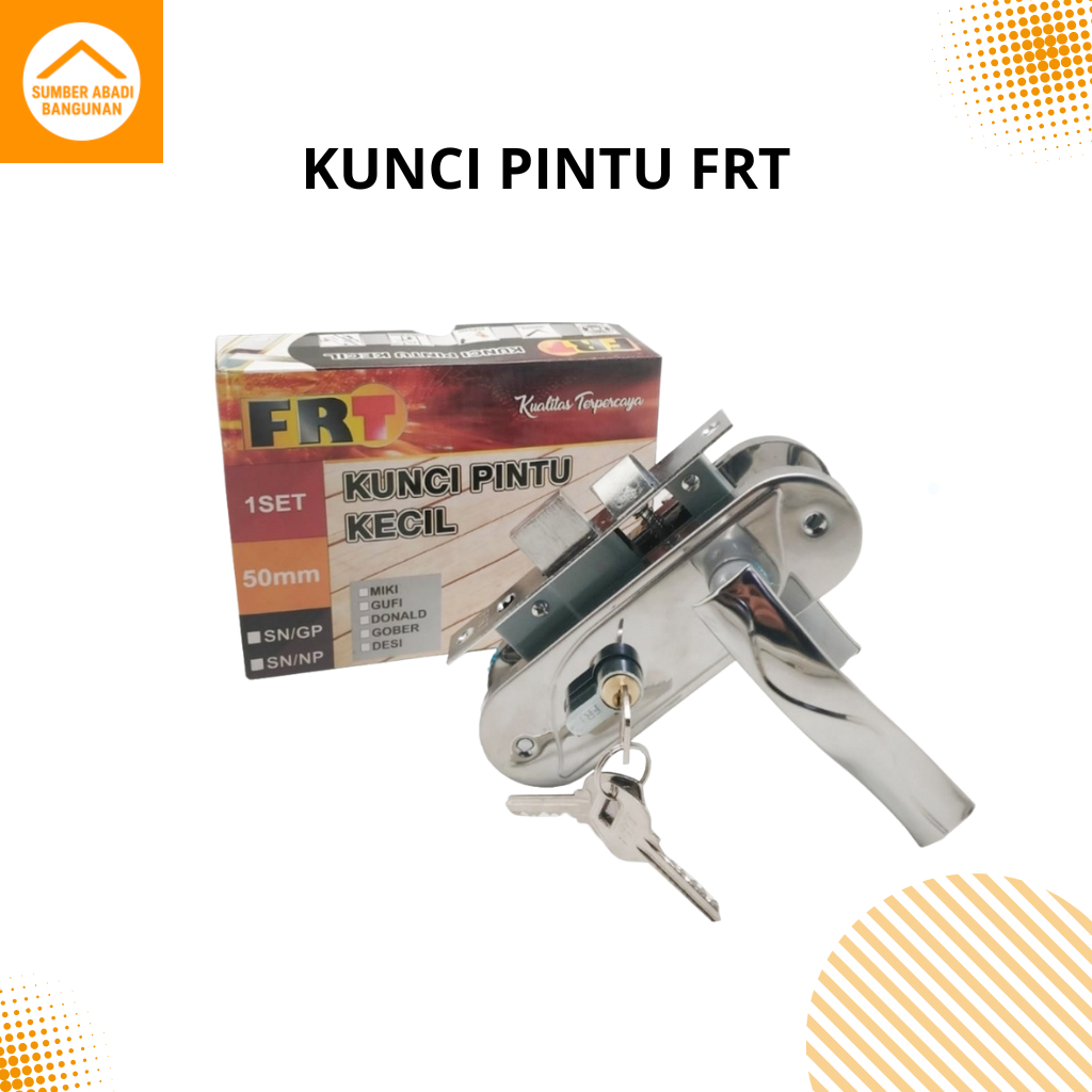 FRT DESI CP / KUNCI PINTU UKURAN KECIL Kunci Pintu Set Tanggung FRT FRT Kunci Pintu Kecil