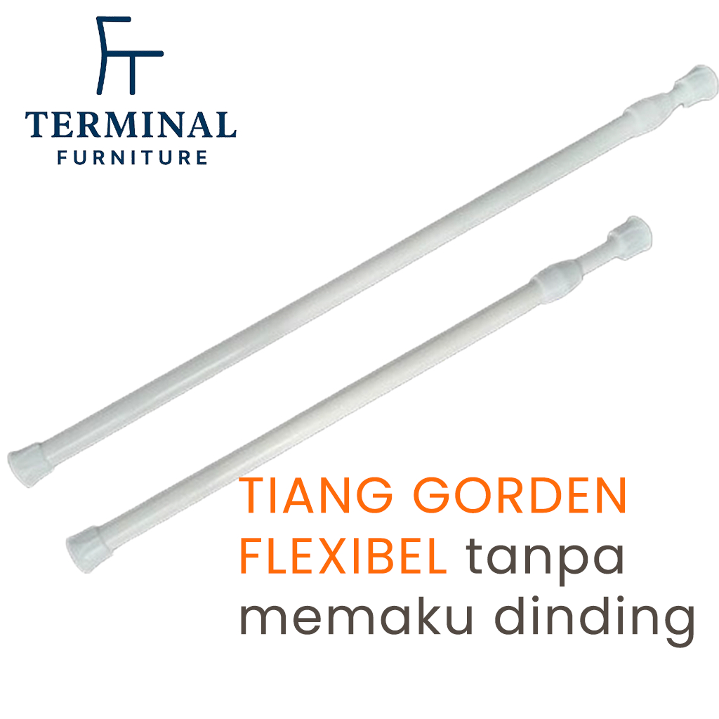 Tiang gorden Jemuran baju gantungan  Tiang Gorden Flexible Minimalis Tongkat Gorden
