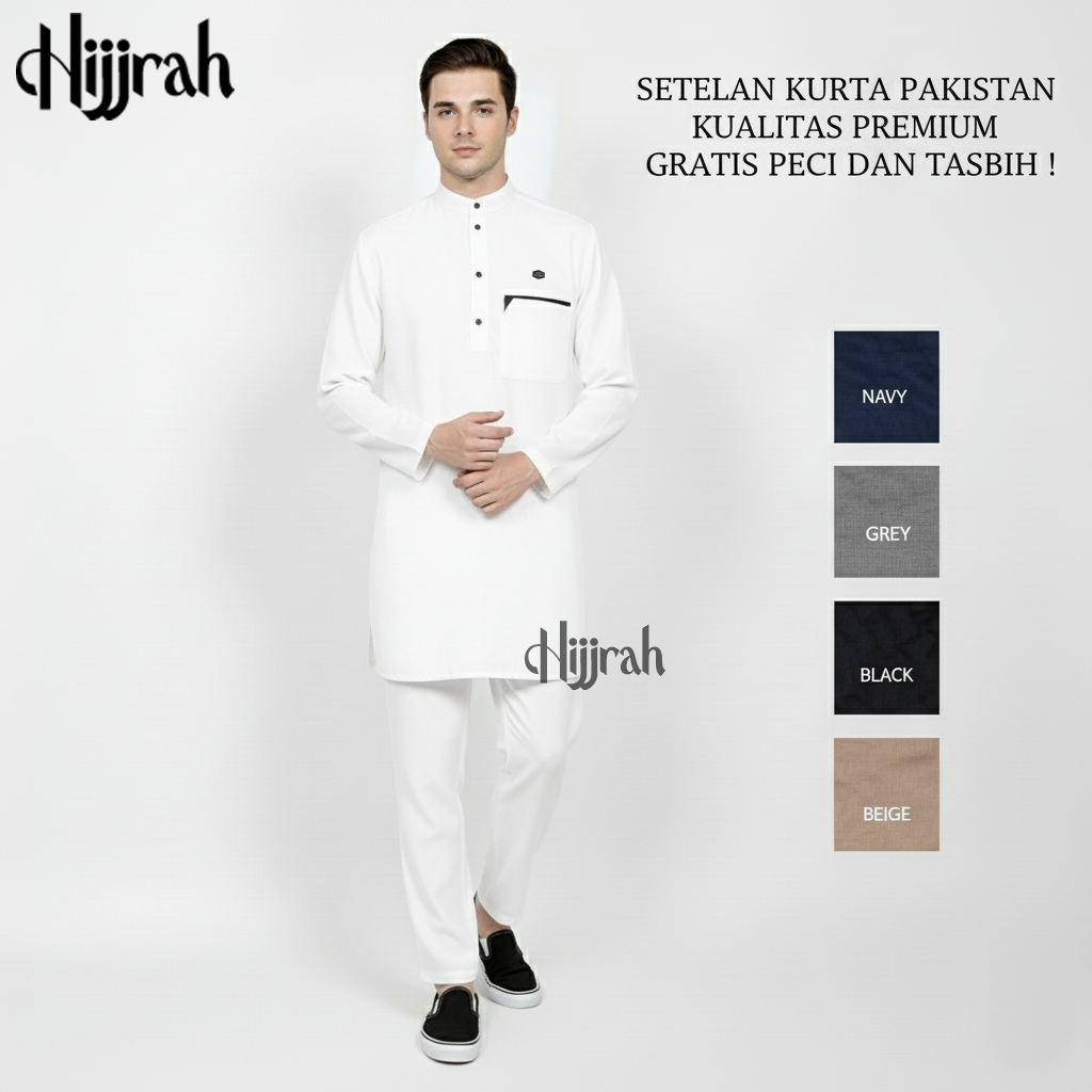 setelan kurta pakistan laki laki - baju koko set celana - gamis pria dewasa - koko dewasa