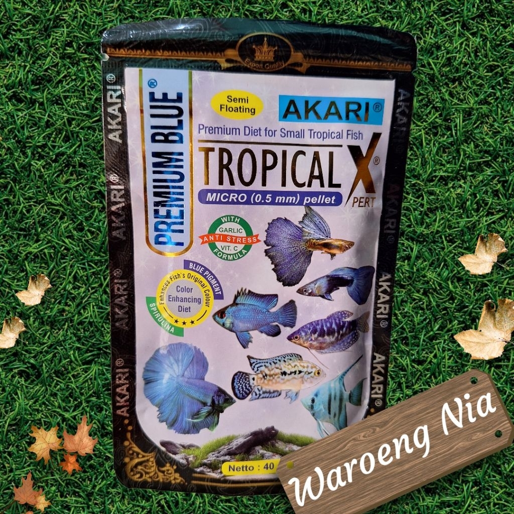 Akari Premium Blue Tropical Xpert 40 gram 0.5mm Pelet Makanan Ikan Guppy Cupang Neon Tetra Manfish