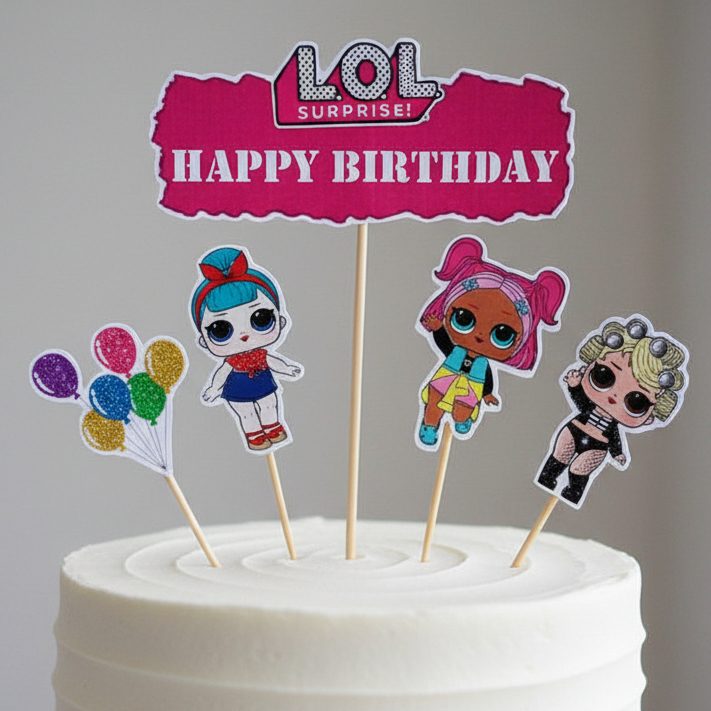 TOPPER CAKE CUSTOM TOPPER ULANG TAHUN / HIASAN KUE LOL