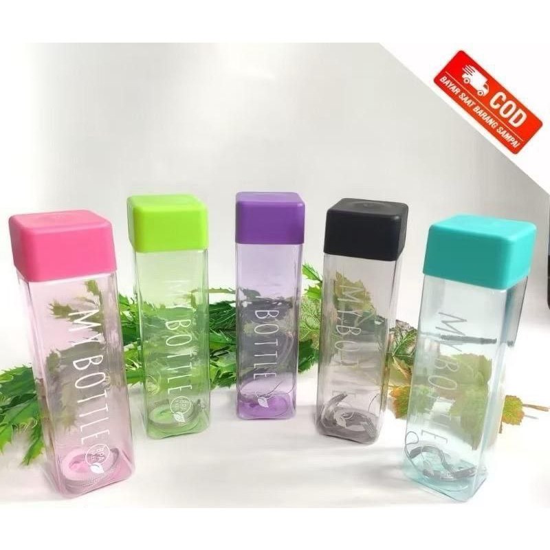 BOTOL MINUM MY BOTTLE KOTAK 500ML / Botol Minum Kotak 500ml / Botol Minum Transparan 500ml