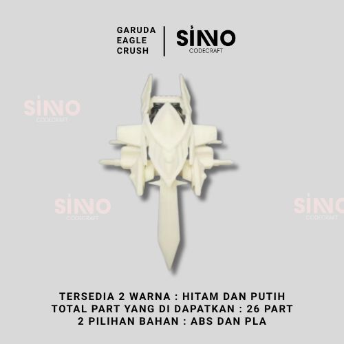 SINNO 3D PRINTING | Garuda Eagle Crush Gear Crusher - Hitam dan Putih