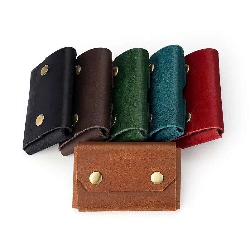 Dompet Kartu Kulit Asli Buatan Tangan Mewah, Tempat Kartu Kredit Pria, Tempat Kartu Nama, Tempat Kar